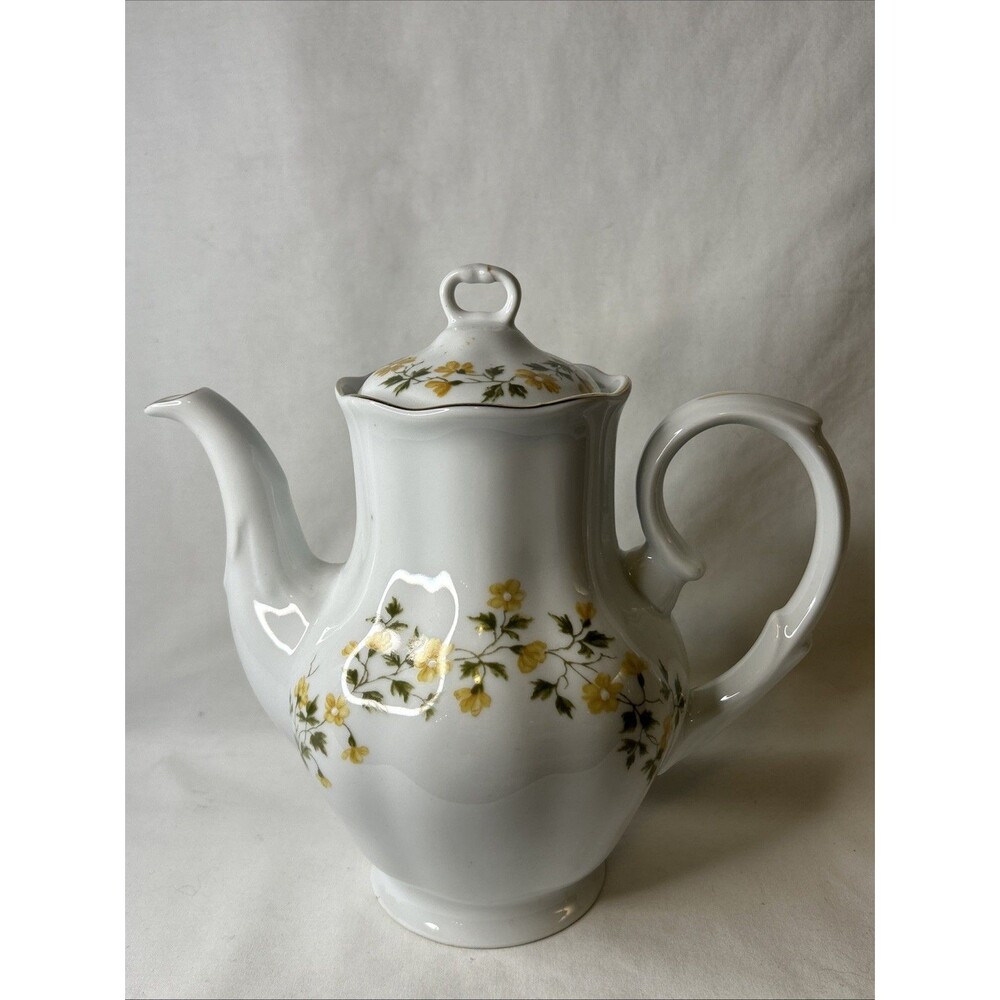Vintage Favolina 8" x 8" Bone China Coffee Tea Pot Made In Poland